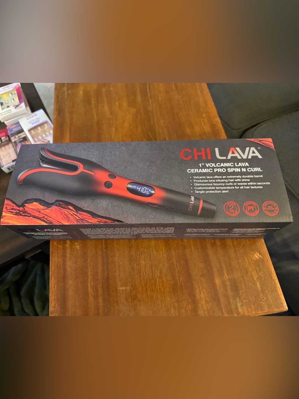 CHI Lava 1" Volcanic Ceramic Pro spin and curl - Red/Black